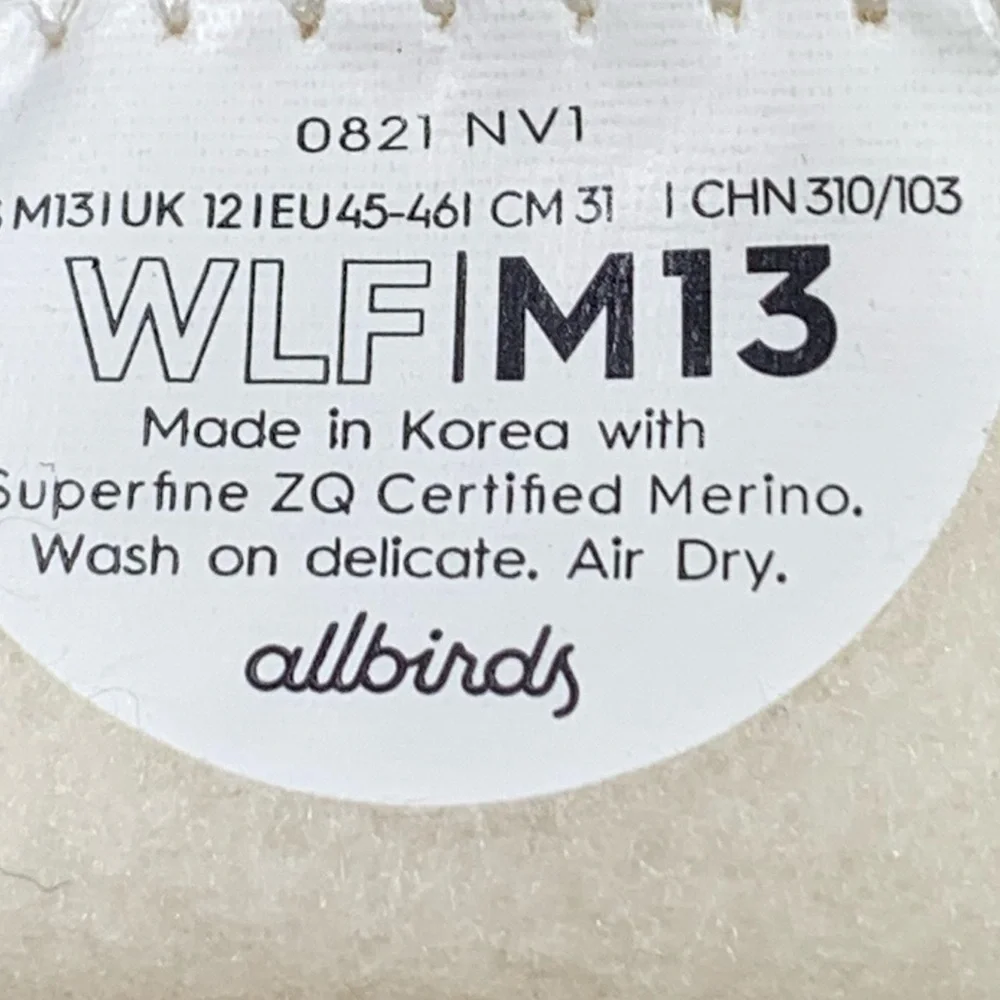 NEW Wool Lounger Fluff Mens 13 Natural White Cream‎ Merino Wool MF1MAWW130